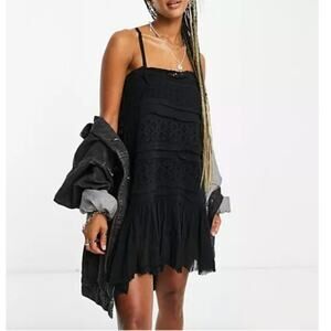 Free People Shailee Black Slip Dress